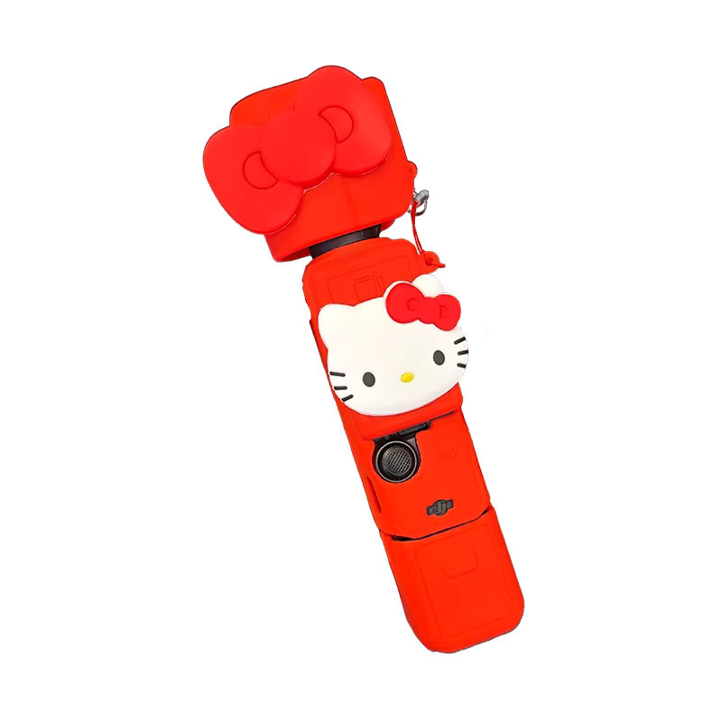 Sanrio Hello Kitty Silikon-Schutzhülle für DJI OSMO Pocket 3 mit Trageband in Schwarz und Rot - Bild 3