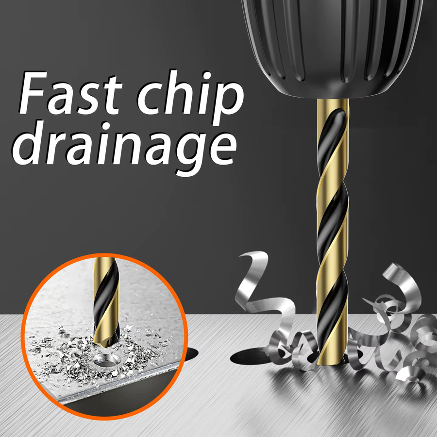 Mabu 5er Set Spiralbohrer aus Kobaltlegierung in Gold, Durchmesser 1–5 mm, für Edelstahl, Eisen und Aluminiumlegierungen - Bild 4
