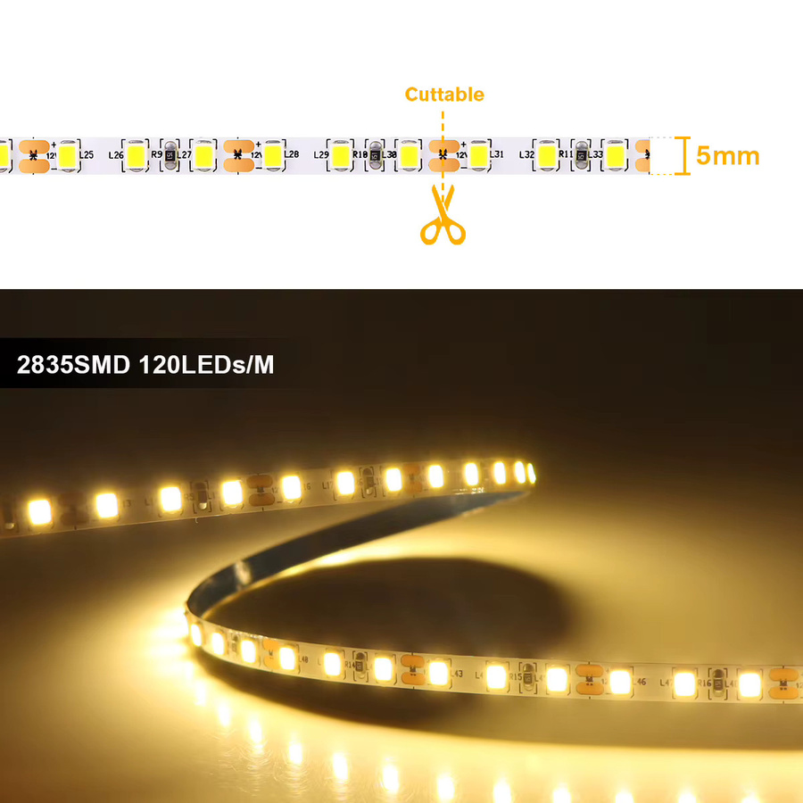 Lcamaw LED-Streifen mit Dupont-Anschluss, 12 V, 120 LEDs/m, Weiß, ideal für Küchenschrank- und Bücherregal-Hintergrundbeleuchtung - Bild 2