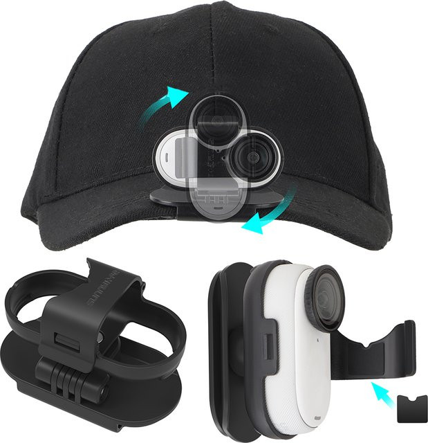 Insta360 Rucksack-Clip 360-Grad-Kameraklemme als feste Halterung für Insta360 GO 3 und GO 3S Action Camera in Schwarz - Bild 1