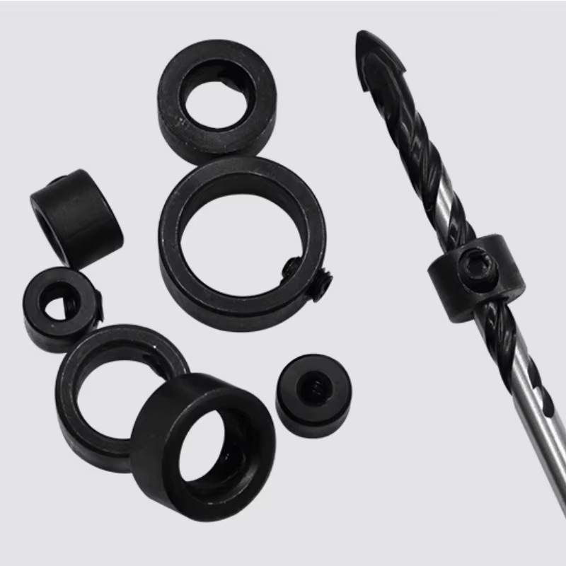 Wnew Holzbearbeitungsbohrer Set mit Tiefenanschlag und Kragenring, 8 Stück, Schwarz, 3–16 mm - Bild 3