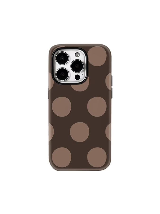 Handyhülle mit braunem Punktemuster für Apple iPhone 12 bis iPhone 17 Pro Max Plus mit doppelschichtiger Rückseite - Bild 5