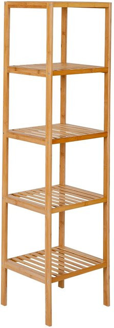 Axentia Bambusregal mit 5 Ablagen in Braun, B/T/H: 36,0 x 15,0 x 145,0 cm - Bild 1