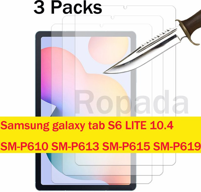 3er-Pack Glas Displayschutzfolie für Samsung Galaxy Tab S6 Lite 10,4 Zoll (SM-P610, P613, P615, P619, 2022), transparent - Bild 1