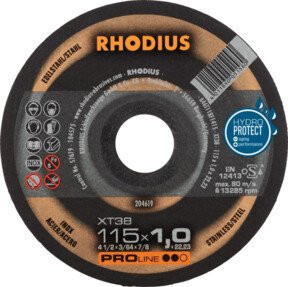 RHODIUS Trennscheibe XT38 für Metall, schwarz, Durchmesser: 115 mm, Dicke: 1,0 mm - Bild 1