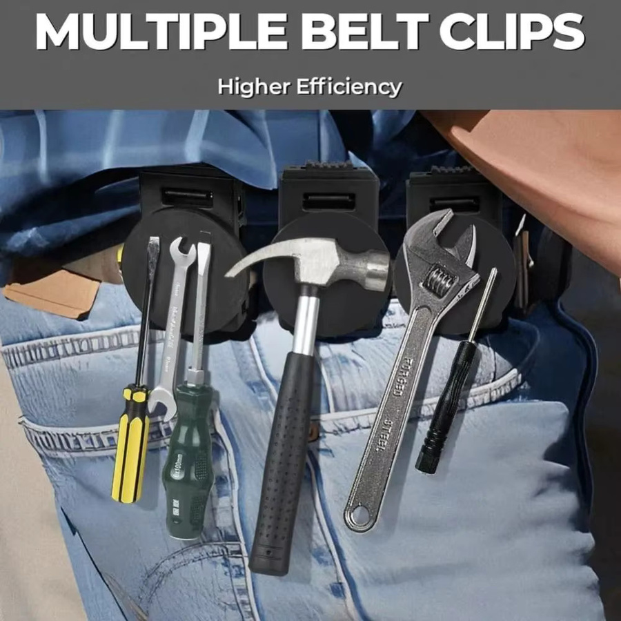 Rutschfester magnetischer Werkzeughalter aus Metall mit verstellbarem Gürtelclip und abnehmbarer Schnalle in Schwarz - Bild 4