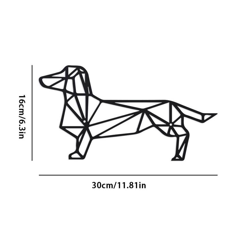 DDPNKL Wandkunst Dackel aus Metall in Schwarz als Hundesilhouette für Innen- und Außenbereiche - Bild 2