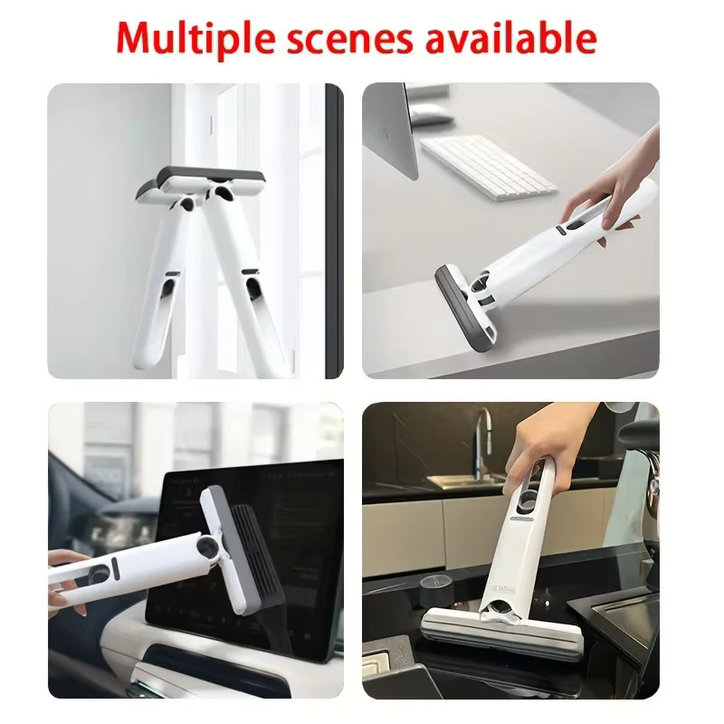VIE LENTE Squeeze Mini Mopp Klappbarer Reinigungsmops mit Schwamm in Weiß für Boden, Fenster und Auto, B/T/H: 27,0 x 15,0 cm - Bild 4