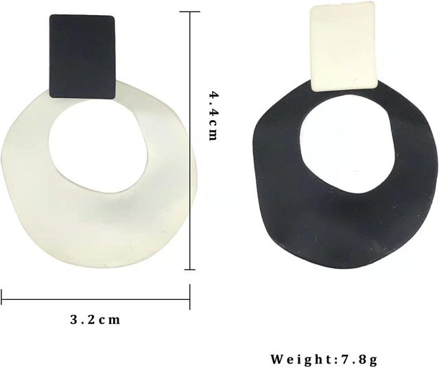 YULIN Hängeohrringe, Messing, Schwarz, Weiß, Damen - Bild 1