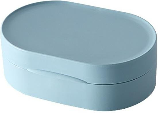 TOMTOP JMS Reise Seifendose mit Deckel, auslaufsicherer Seifenbehälter aus Kunststoff, Blau - Bild 1