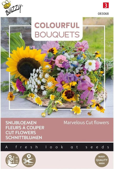 Arborix Schnittblumenmischung Marvelous Cutflowers Buzzy Colourful Bouquets Samen für bunte Sträuße, 5 g - Bild 1