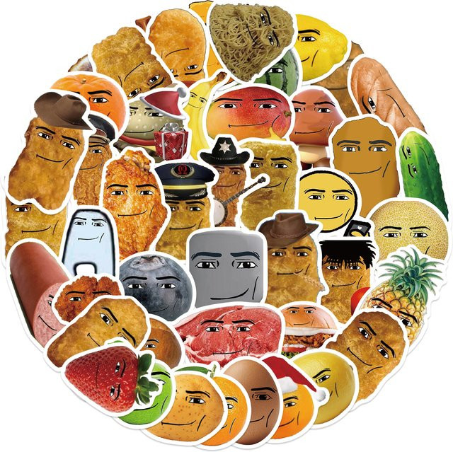 Winning Smile Chicken Nugget Meme Aufkleber Set, dekorative Sticker in Multicolour für Handyhülle, Notebook und Wasserbecher - Bild 1