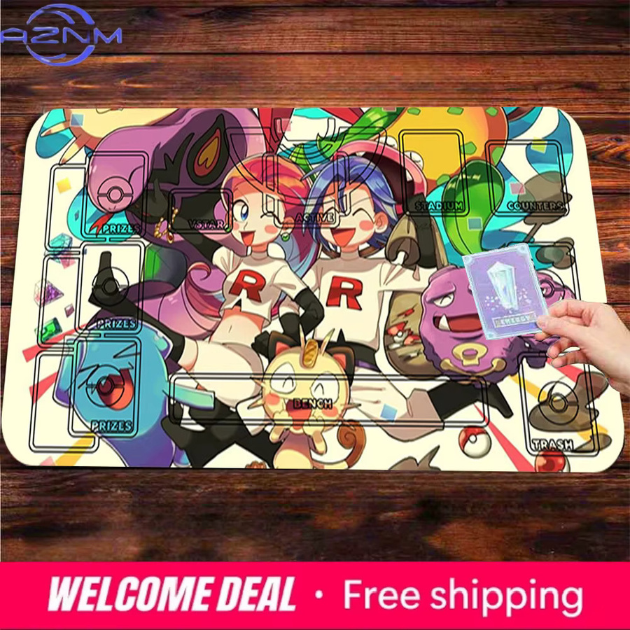 Pokemon TCG Spielmatte Team Rocket Jessie James Meowth Multicolour Gaming-Mausunterlage und Schreibtischunterlage - Bild 2