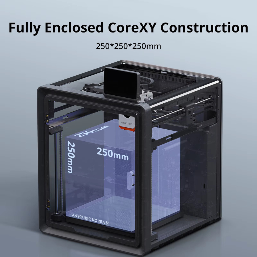Anycubic Kobra S1 Speedy FDM 3D-Drucker mit CoreXY-Struktur, Hochgeschwindigkeitsdruck bis 600 mm/s, automatische Nivellierung und Direktextruder - Bild 2
