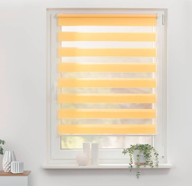 Lichtblick Duo Rollo Klemmfix Day-Night Gelb B: 120 cm, H: 150 cm - Bild 1