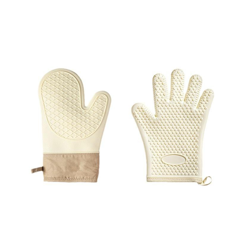 the BAY Silikon-Backhandschuhe in Beige, Hitzebeständig und Rutschfest zum Schutz vor Verbrühungen, Wasserdicht und Verdickt für die Mikrowelle - Bild 2