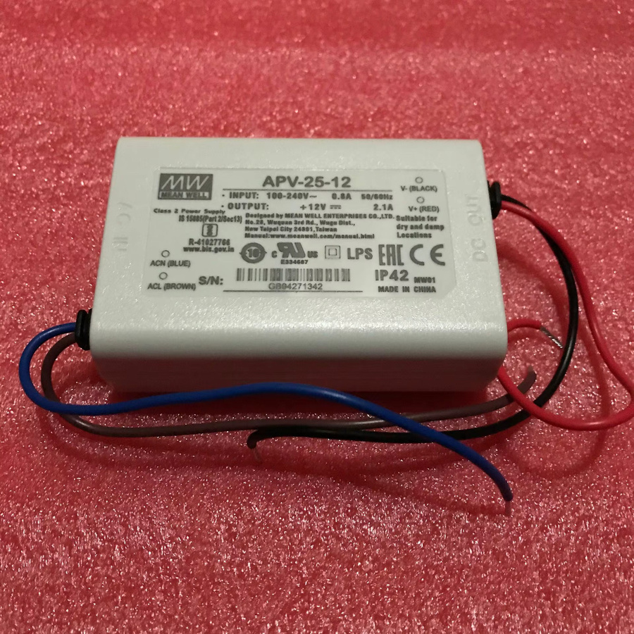 MEAN WELL APV-25 Serie Konstantspannungs-Netzteil LED-Treiber in Weiß - Bild 2