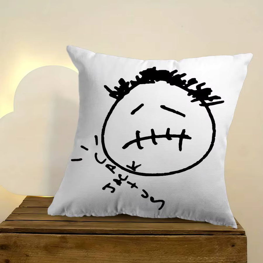 Kayou Kissenbezug Travis Scott Anime Design, quadratisches Dekokissen für Sofa und Heimdekoration, Breite: 30 cm, Höhe: 30 cm - Bild 3