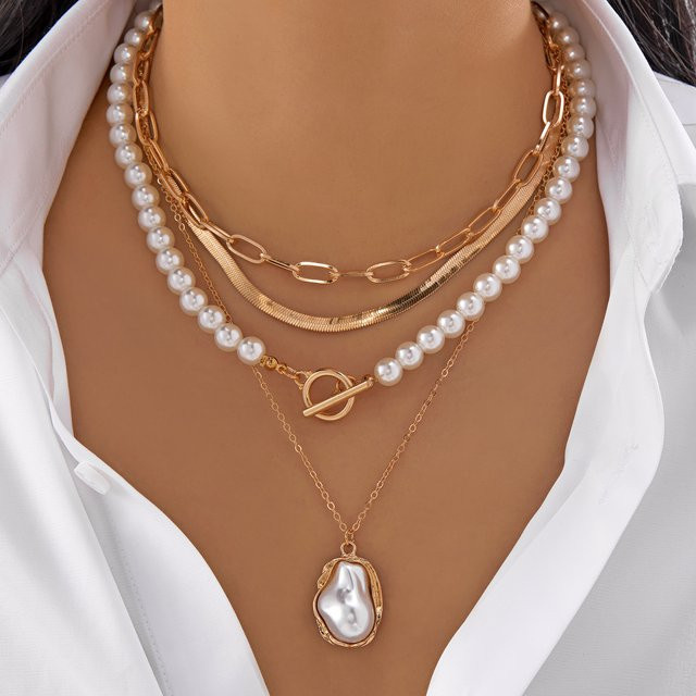Rinhoo Halskette, Perle, Gold, Vintage, Damen - Bild 1