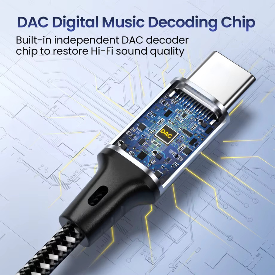 PzzPss USB-C auf 3,5mm Klinke Audio Adapter für Kopfhörer und Aux-Verbindung kompatibel mit MacBook Air, Huawei, Xiaomi und Samsung Galaxy S24 S23 S22 - Bild 2