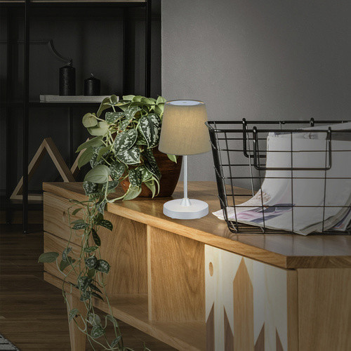 BRILONER Tischleuchte COMPA LED dimmbar in Beige mit Akku, Durchmesser: 12,5 cm, Höhe: 30 cm - Bild 3