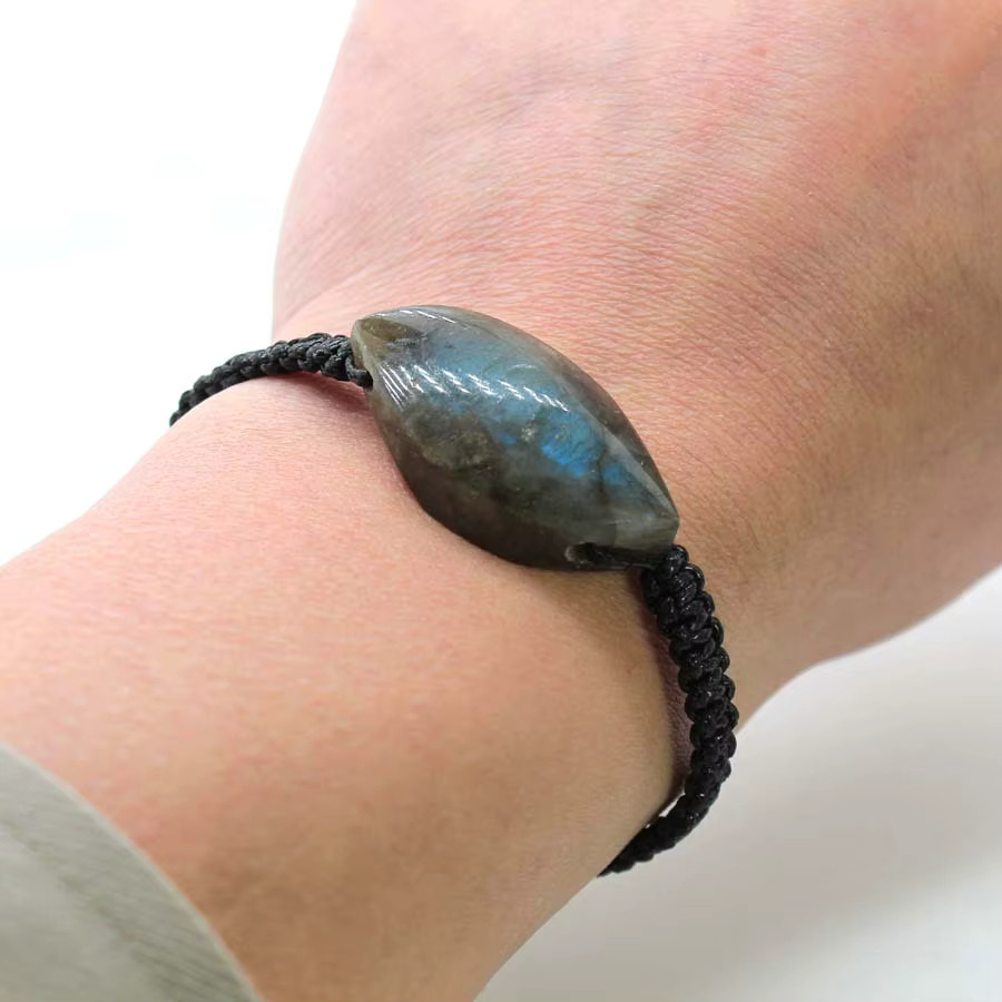 SIDONGSHI Armband, Labradorit Stein, Schwarz, Unisex - Bild 3