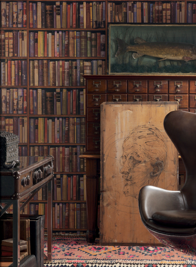 Bibliotheks-Tapete Library von Andrew Martin in Multi und Braun mit Vintage-Motiv - Bild 1