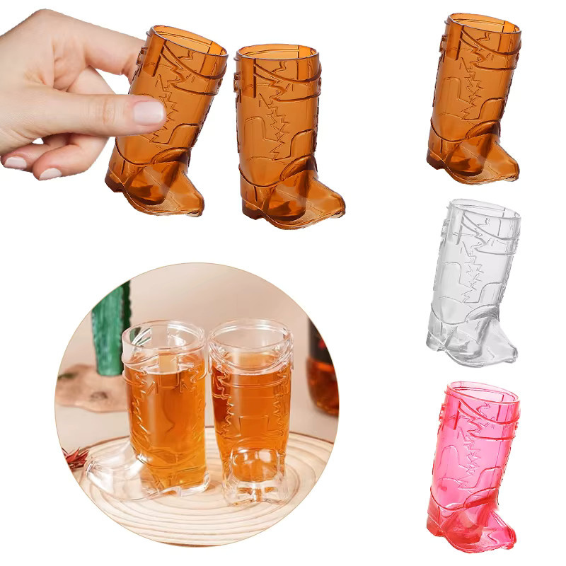 10er Set ZQNYCY Boot Schnapsgläser aus Kunststoff in Transparent für Party und Hochzeit - Bild 2