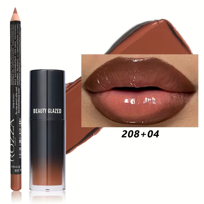 Beauty Glazed Lip Combo Set, Lip Liner und Lippenöl, glänzend - Bild 2