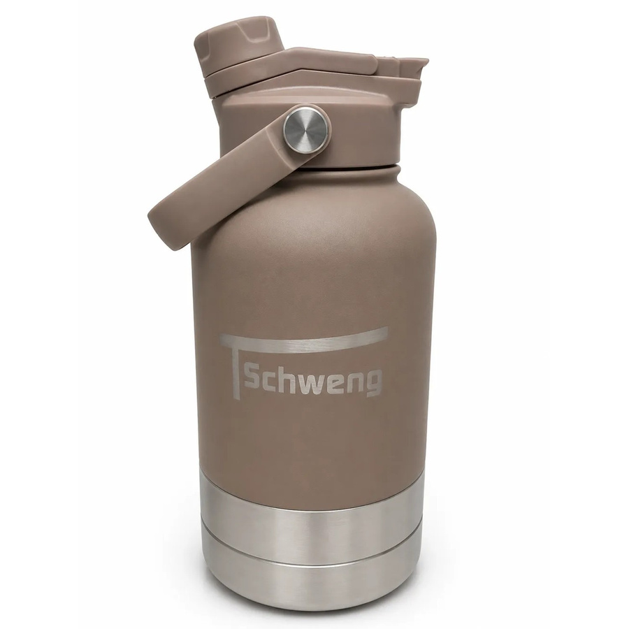Schweng 3 in 1 Isolier Trinkflasche für Mensch und Hund in Braun, 150 ml - Bild 2