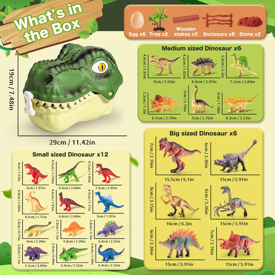 Linyi toy Dinosaurier Spielset grün 46-teiliges Set - Bild 6