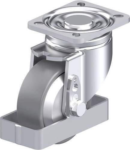 Blickle Stahlblech-Lenkrolle LH-PO 100KA-1-ELS-FA-FS in Silber, Rad-Durchmesser: 100 mm, Tragfähigkeit: 280 kg - Bild 1