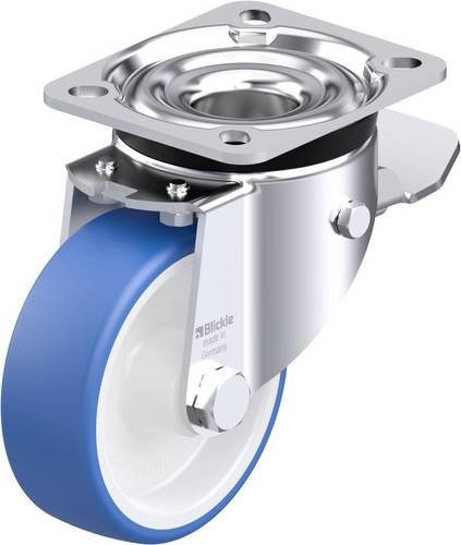 Blickle LK-POTHS 100G-1-ST Stahlblech-Lenkrolle in Blau mit 100 mm Rad-Durchmesser und 200 kg Tragfähigkeit - Bild 1