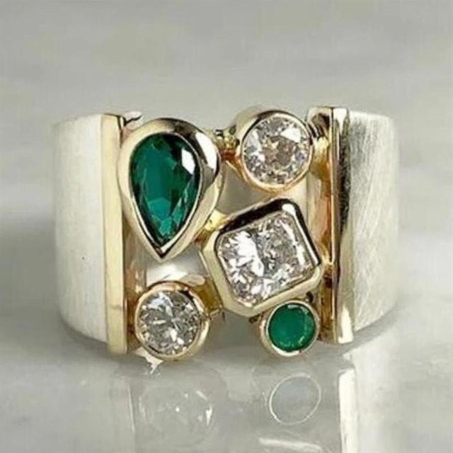 Huitan Ring, Bicolor, Zirkonia, Damen - Bild 1
