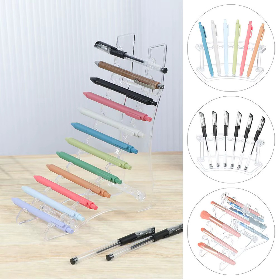 Transparenter Acryl Organizer mit 6 oder 12 Fächern als Display Stand für Kugelschreiber, Make-up Pinsel oder Nagelpinsel - Bild 3