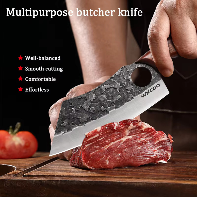 WXCOO Handgeschmiedetes Kochmesser aus Edelstahl mit Holzgriff für Fleisch und Fisch - Bild 2