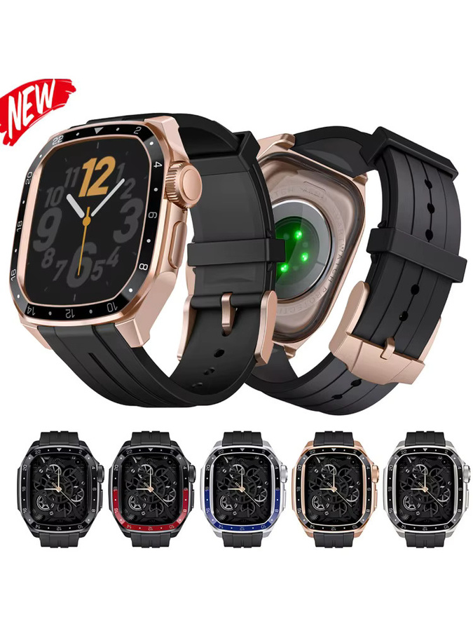 FancyWrist Uhrenarmband Silikon, Metallgehäuse, für Apple Watch 46 mm - Bild 5