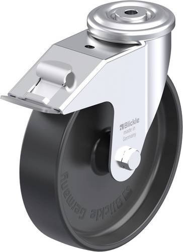 Blickle LER-PP 200G-FI Stahlblech-Lenkrolle in Schwarz und Grau mit 200 mm Rad-Durchmesser und 300 kg Tragfähigkeit - Bild 1