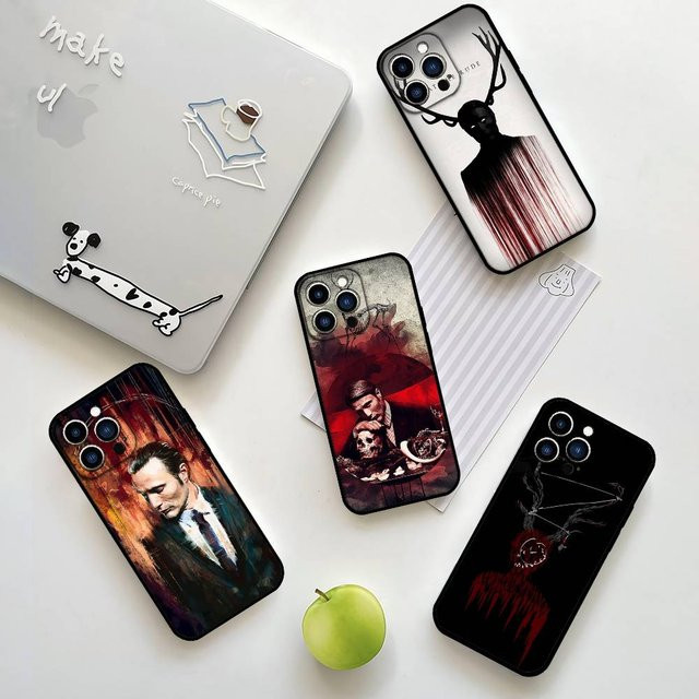 Hannibal Silikon Handyhülle für iPhone 17 16 15 14 13 12 11 Pro Max Mini X Xs XR in Schwarz - Bild 1