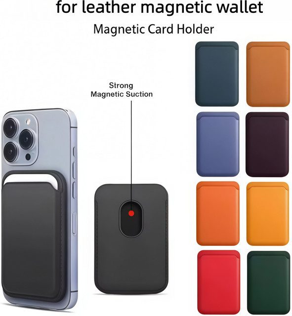 Magnetische Leder-Brieftaschenhülle für Apple iPhone 13, 14, 15, 16, 17 in Schwarz mit Kartenfächern und Diebstahlschutz - Bild 1