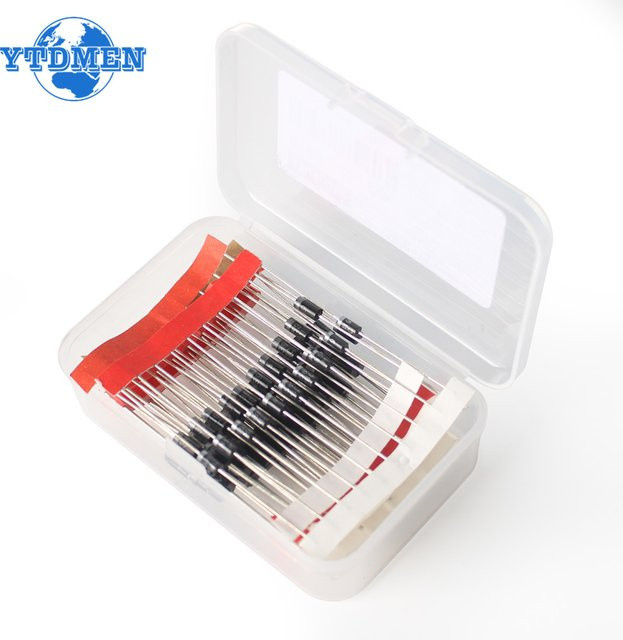 YTDMEN 100er Set Schottky Dioden und Gleichrichter Kit in Schwarz mit 1N4007, 1N4148, 1N5408, 1N5819, 1N5822, 1N4001, 1N4004, 1N5404, FR107 und FR207 für schnelle Schaltungen - Bild 1