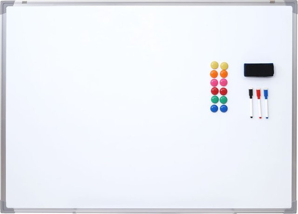 Magnettafel MCW-C84 Whiteboard und Pinnwand inklusive Zubehör, Breite: 110 cm, Höhe: 80 cm