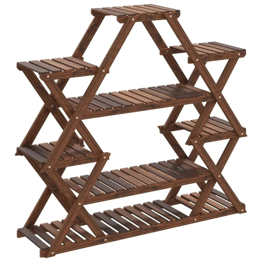 vidaXL Blumenständer aus Tannenholz in Braun im Retro-Stil, B/T/H: 110 x 25 x 105 cm - Bild 2