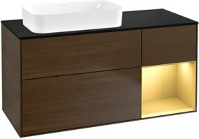 V&B Waschtischunterschrank Finion in Walnussfurnier, B/T: 120 x 60 cm - Bild 1
