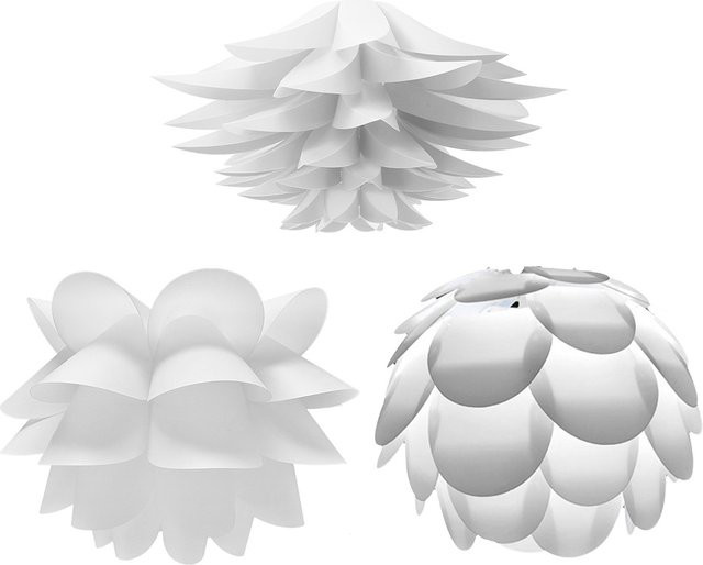 APWIKOGER Lotusblumen Lampenschirm im skandinavischen Stil aus weißem Papier für Küche und Schlafzimmer, Durchmesser: 29 cm, Höhe: 20 cm - Bild 1