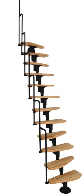 Minka Mittelholmtreppe Monaco aus Buche in Schwarz und Braun für eine Raumhöhe bis 293 cm - Bild 1