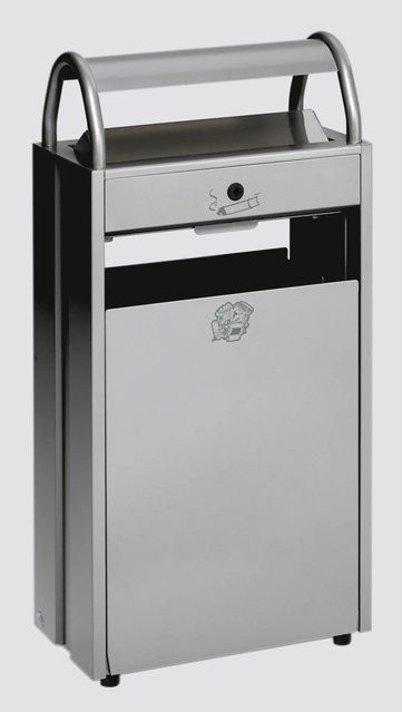 PROREGAL Kombiascher aus Stahl mit Schloss und Blenden in Silber, Volumen: 60 Liter, H x B x T: 99,5 x 48,5 x 26,5 cm - Bild 1