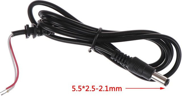 Adapter-Ausgangsnetzkabel mit DC-Steckern in Schwarz für 2,5 x 0,7 mm, 3,5 x 1,35 mm, 4,0 x 1,7 mm und 5,5 x 2,1 mm - Bild 1