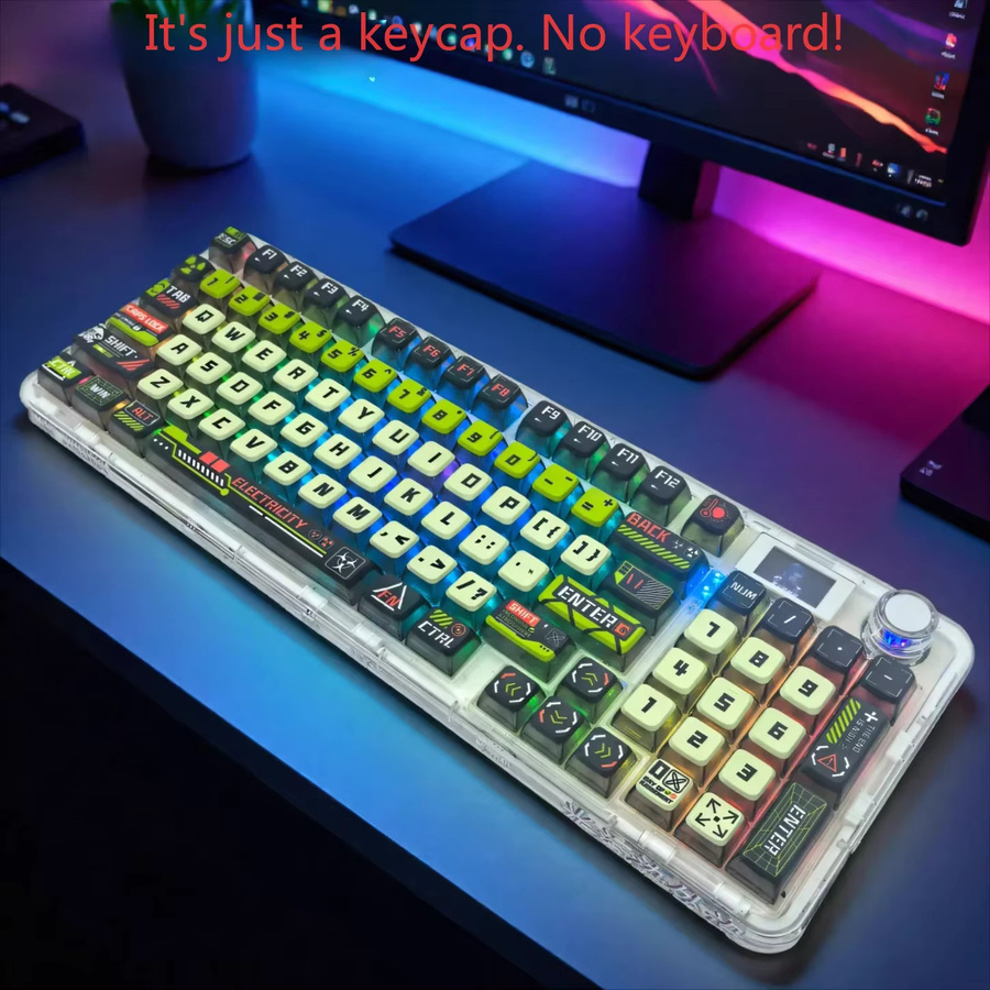 Apocalypse Pudding Keycaps Set aus PBT, vierseitig transparent, Multicolour, 125 Tasten für mechanische Tastaturen (61, 68, 75, 84, 89, 96, 98, 100 Layouts) - Bild 2