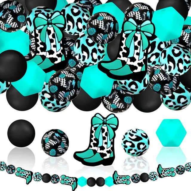 Silikonperlen-Set in Stiefelform, Bunt - Bild 1